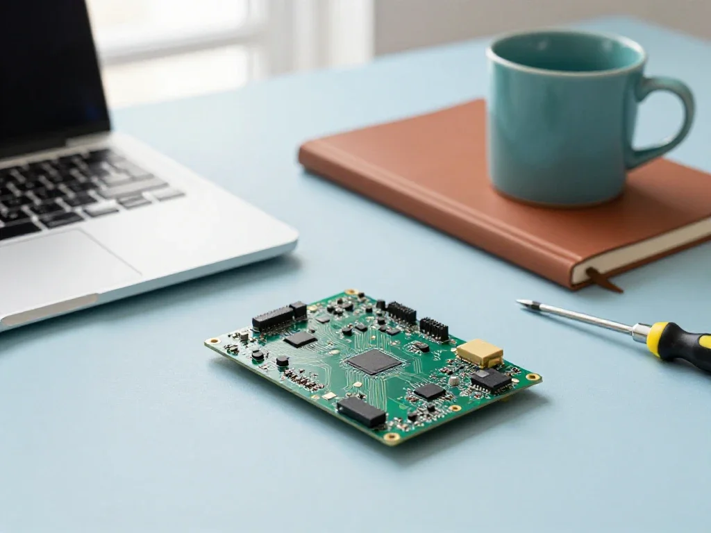Un ordinateur et un circuit imprimé illustrant l'analyse technique pour faire des choix éclairés.